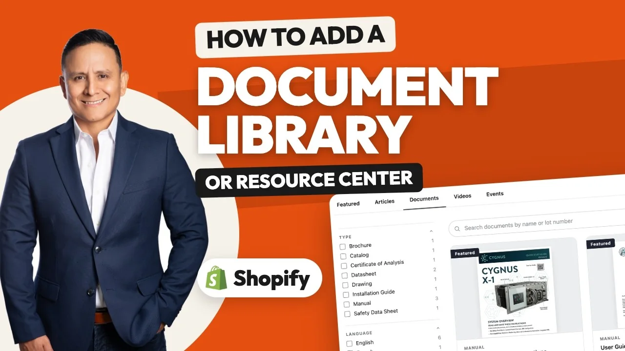 How to add a document library or resource center to Shopify, video walkthrough